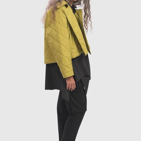 Urban Quilted DB Crop Jacket, Yellow (Chartreuse) XS NWT - Picture 6 of 8